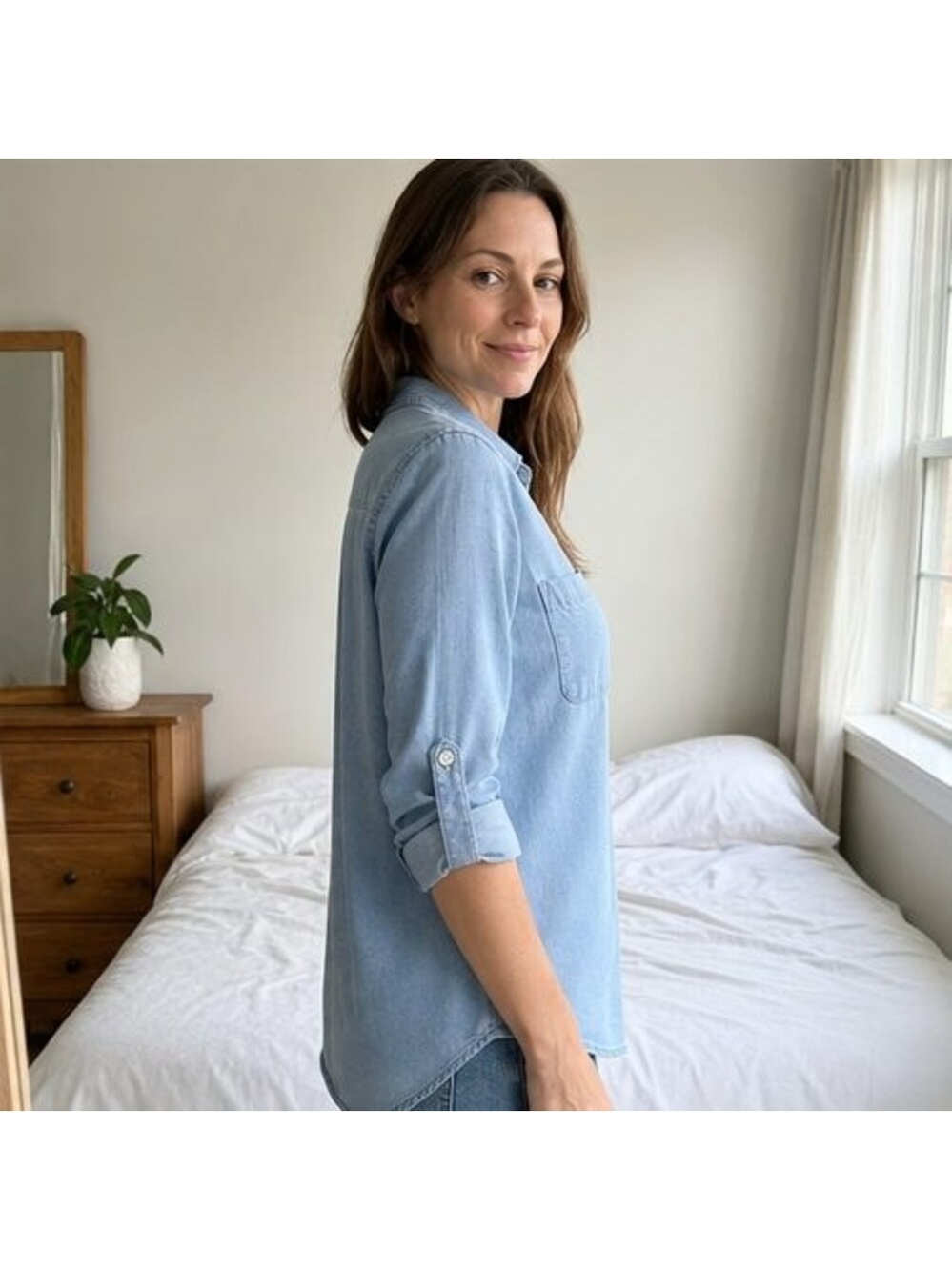 Ivory V Neck Top - Picture 3 of 6
